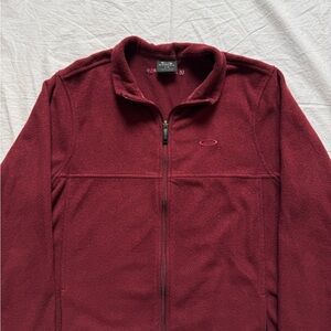 Y2K Burgundy Oakley full zip fleece pullover Men’s L